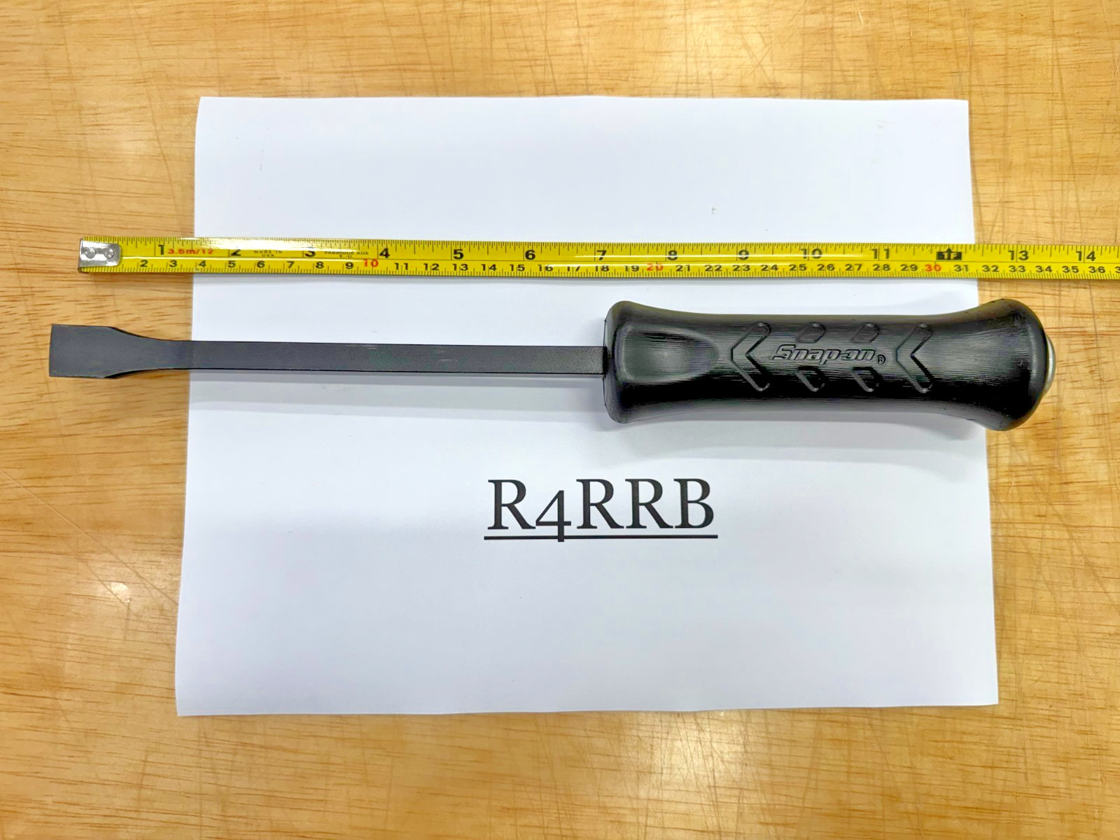 Snap-on Tools USA BLACK GRIP 12″ Length Steel Striking Pry Bar SPBS12A NOS DINGS