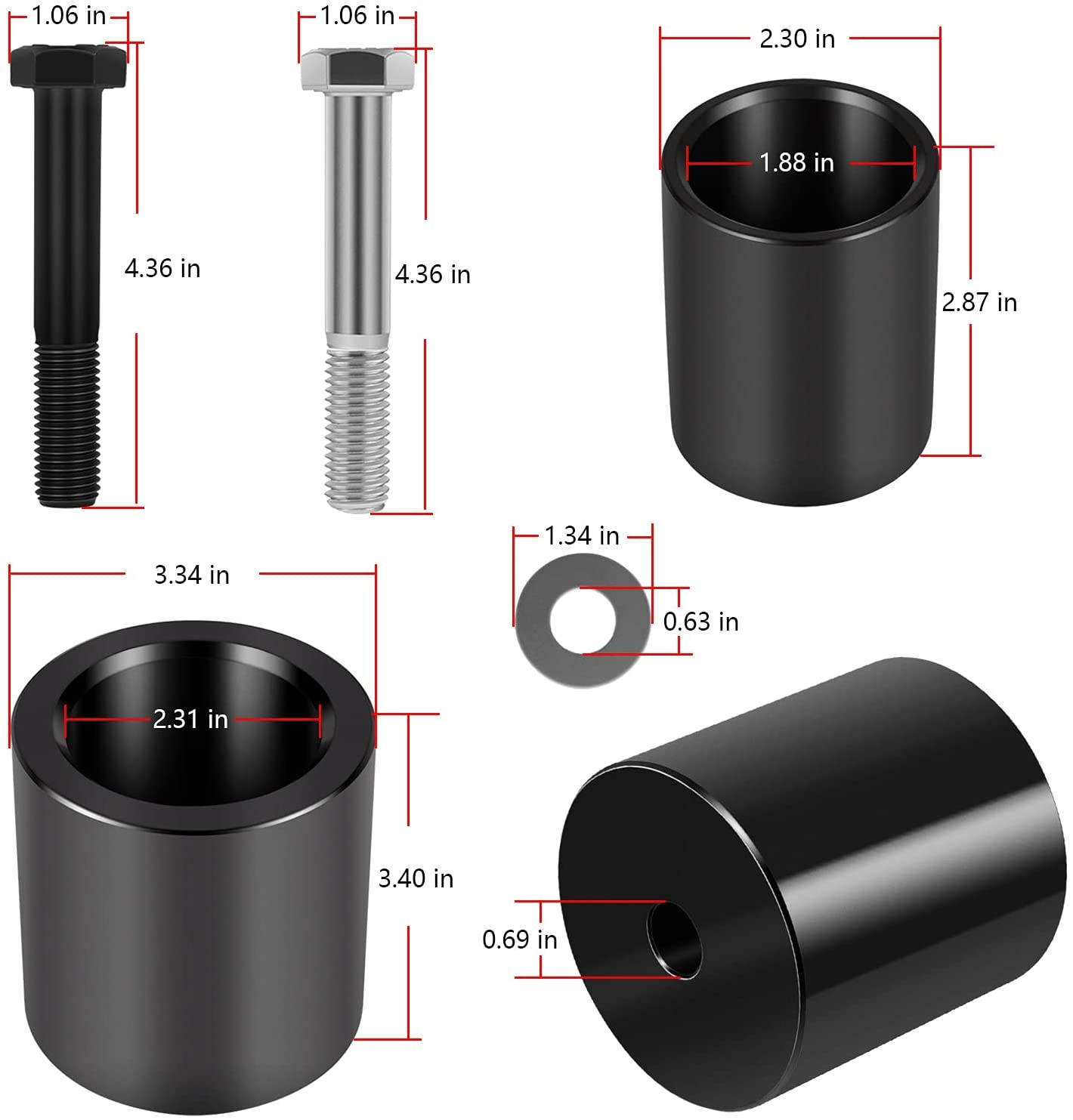 Black-Steel Front Oil Seal & Wear Sleeve Installer Tool Set Replace to JDG10549