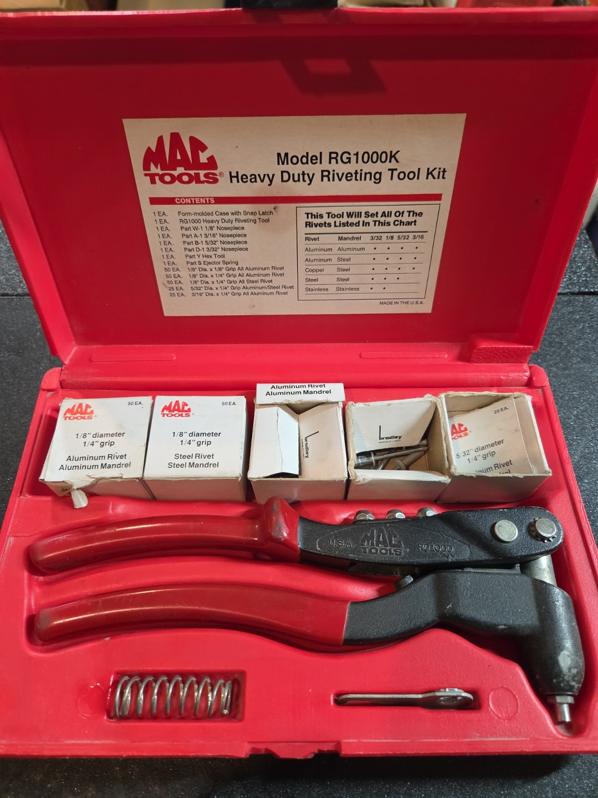Mac Tools Heavy Duty Riveting Tool Kit Model RG1000K