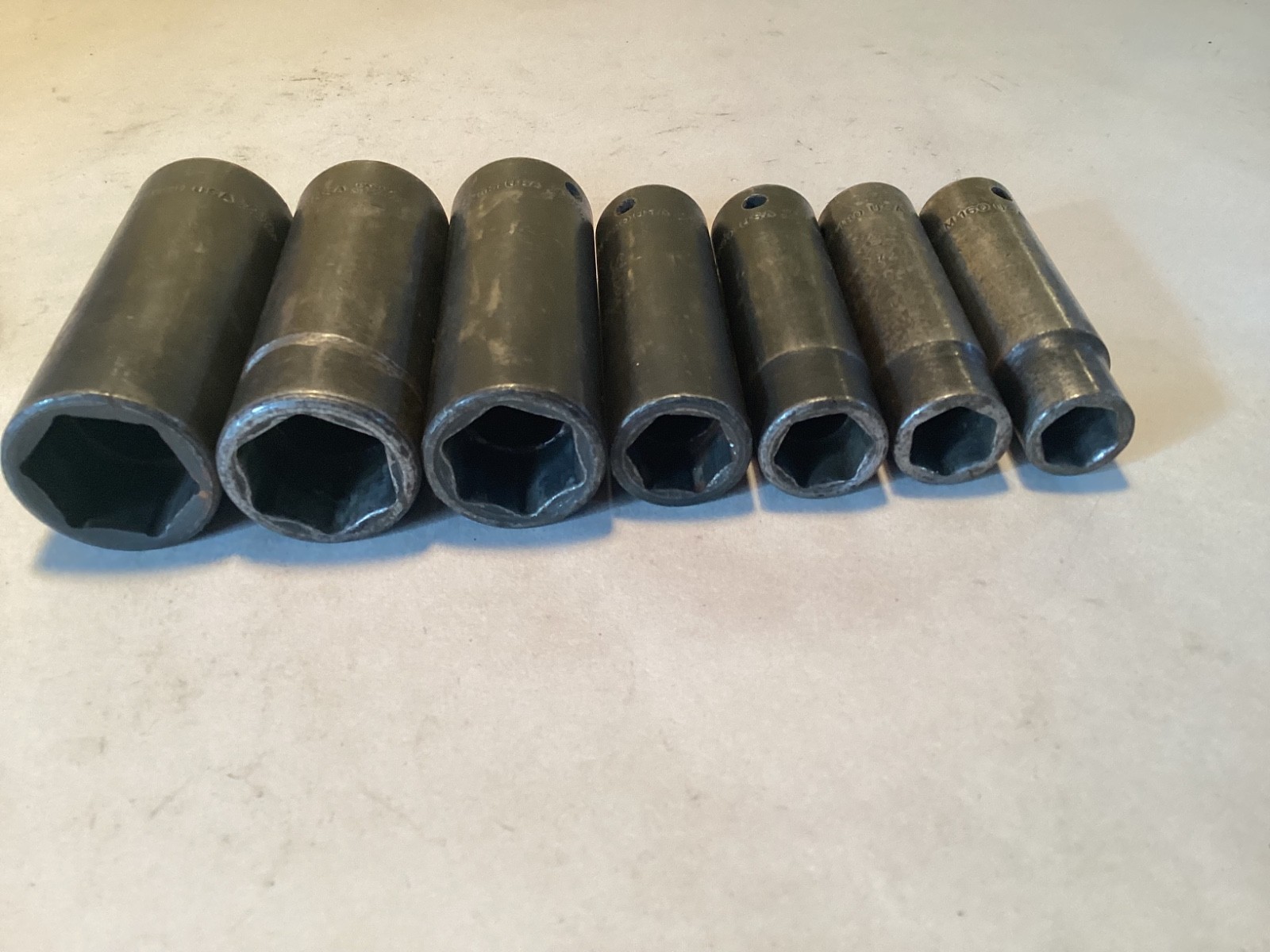 Snap-On deep impact sockets 1/2” 6 point 1” 15/16 7/8 1/2 9/16 5/8 11/16 1/2
