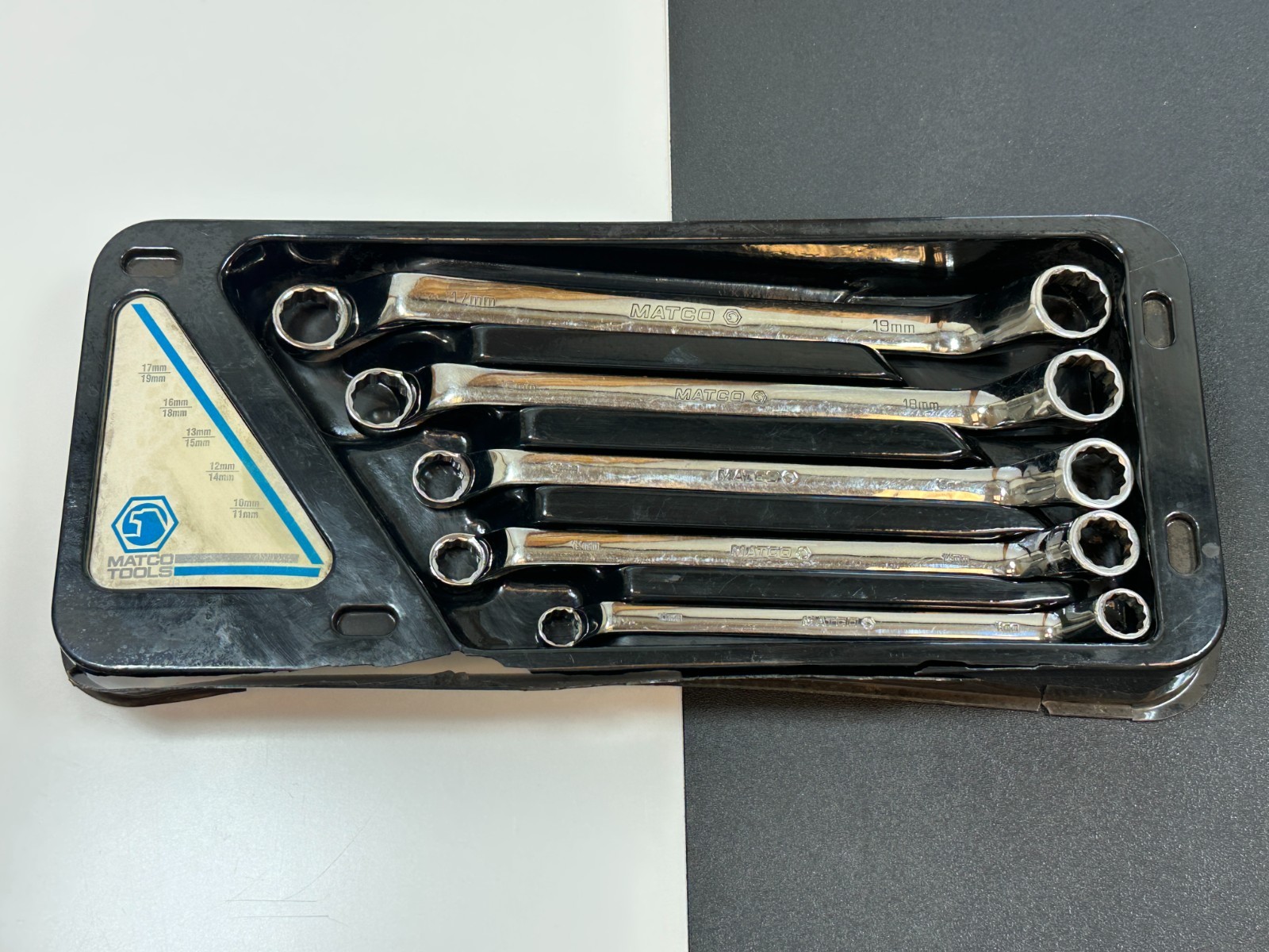 🇺🇸 Matco Tools USA SRBLM5T 5pc Offset Double Box METRIC 10mm-19mm Wrench Set