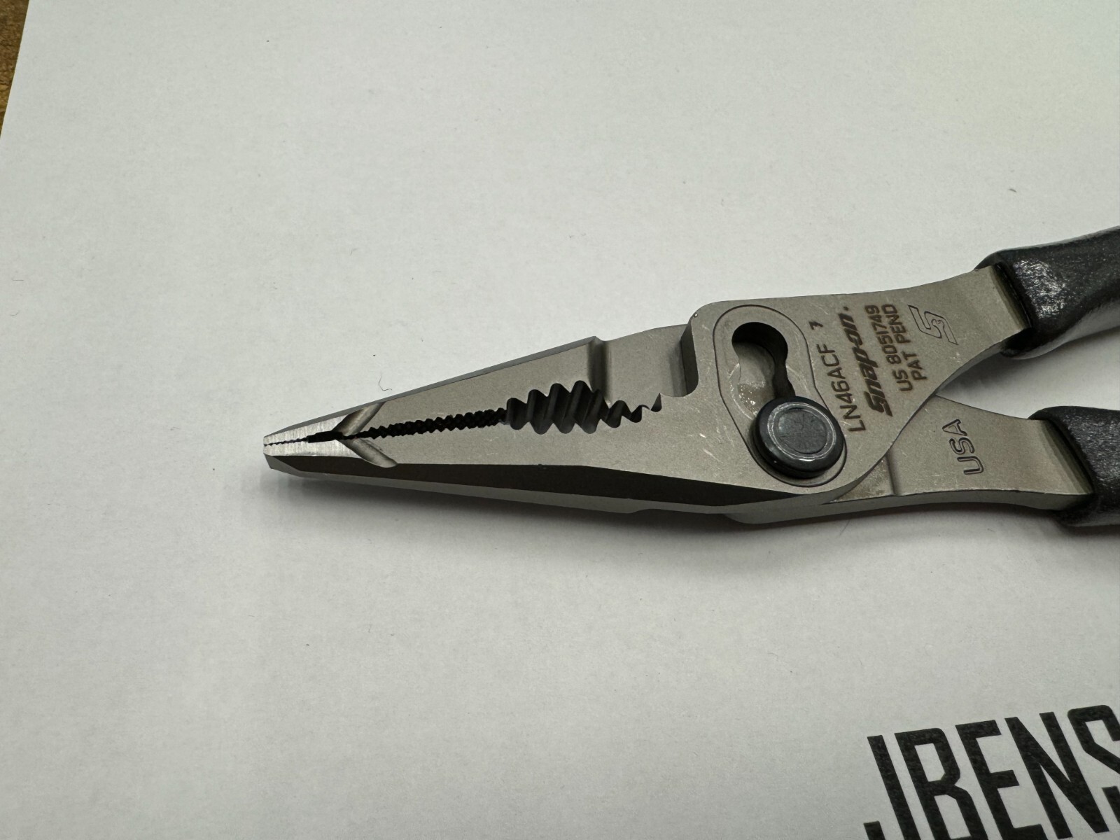 Snap-On Tools NEW TITANIUM 7″ Soft Grip Long Nose Slip Joint Pliers LN46ACFDT