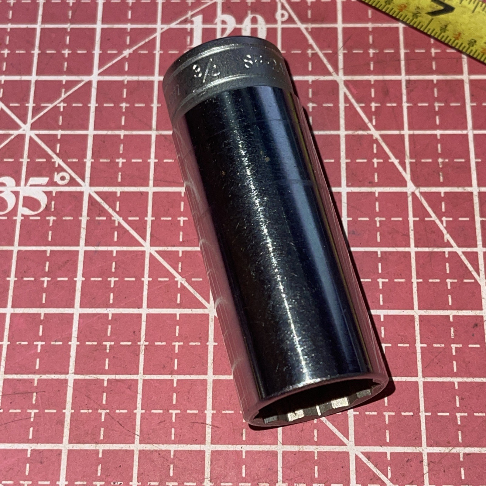 1960 Snap on USA SF241 3/4 In SAE 3/8 Drive 12 Point Deep Socket Nice SF-241