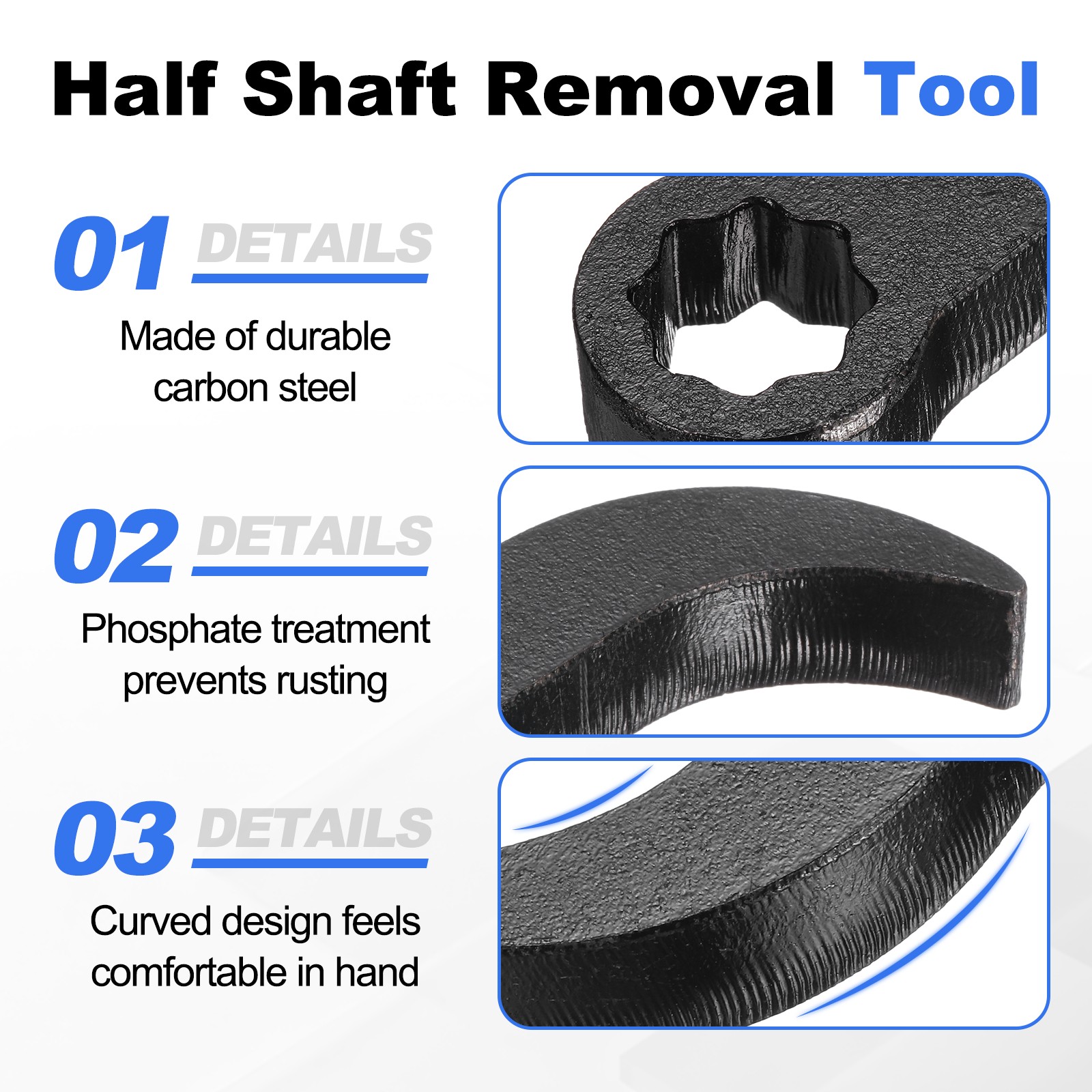 2PCS Pry Bar Wrench Adapter, 1/2″ D Star-shaped Carbon Steel Pry Bar Wrench