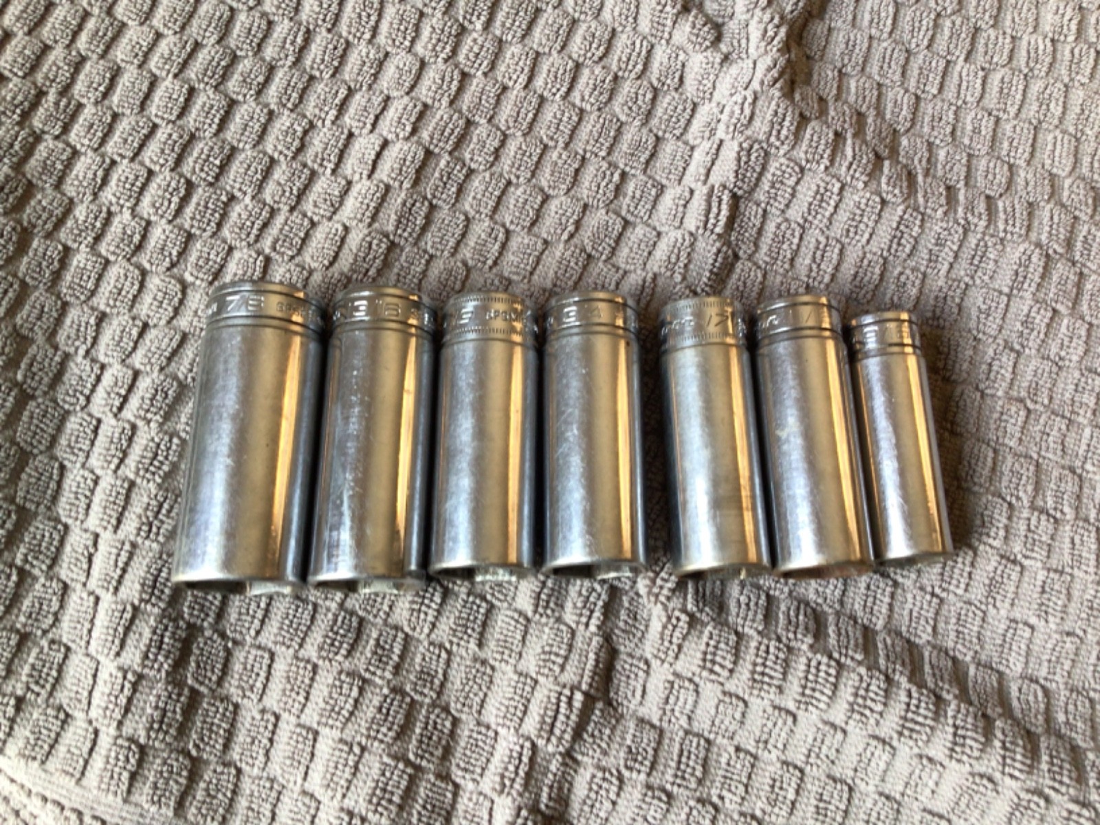 Snap-on 7 Piece Socket Lot, See All Photos, Preowned