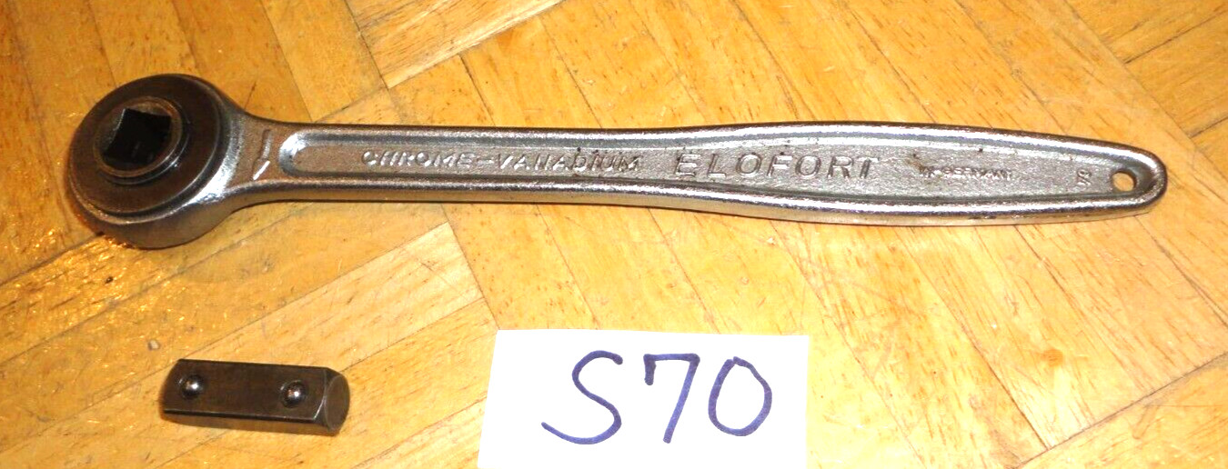 ELOFORT TOOLS VINTAGE 1/2 DRIVE RATCHET 9-7/8 INCHES LONG WEST GERMANY MADE