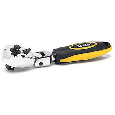 Titan Tools 11350-1 1/4″ & 3/8″ Dual-Head Stubby Flex-Head Ratchet