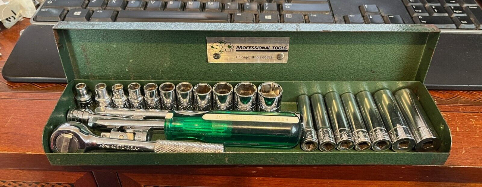 Vintage S-K Tools 1/4″ Drive Socket Set No. 4921 with Original Box Plus extras