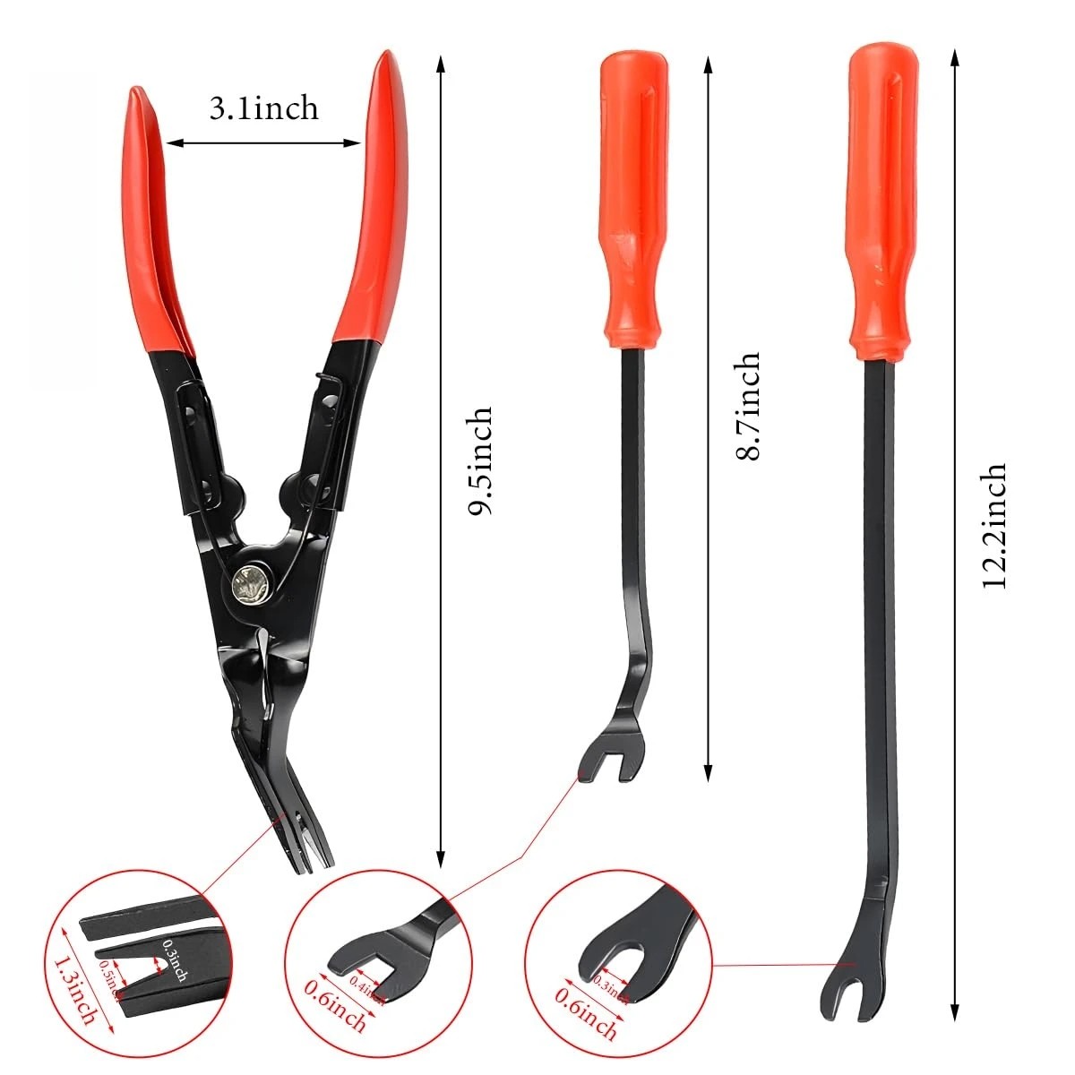 ZPY Car Clip Pliers Removal Tool Set – 3 Pack for Rivets Fasteners Push Pins