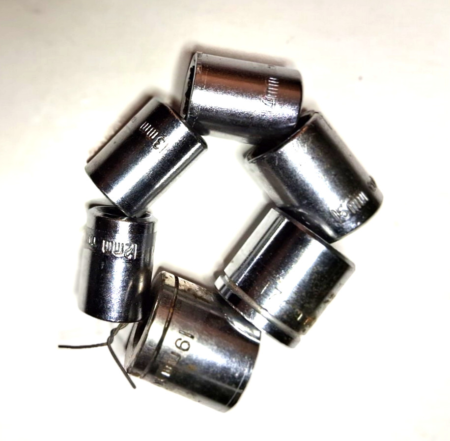 UNBRANDED METRIC SOCKET SET: 12, 13, 14, 15, 17, & 19mm, 12 PT, TAIWAN