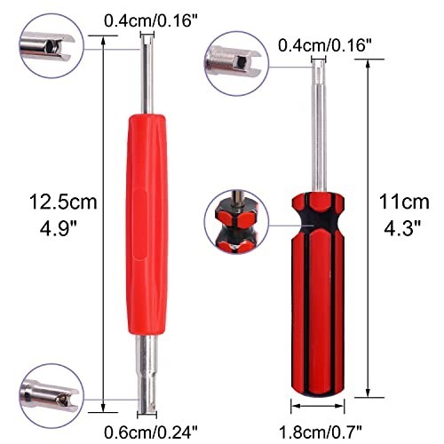 Valve Core Removal Tool Kit Schrader 5 Piece Single Dual Head Tire Stem AC