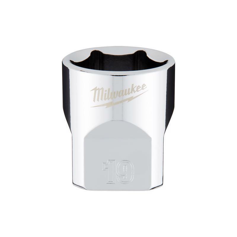 Milwaukee 19 mm X 3/8 in. drive Metric 6 Point Standard Socket