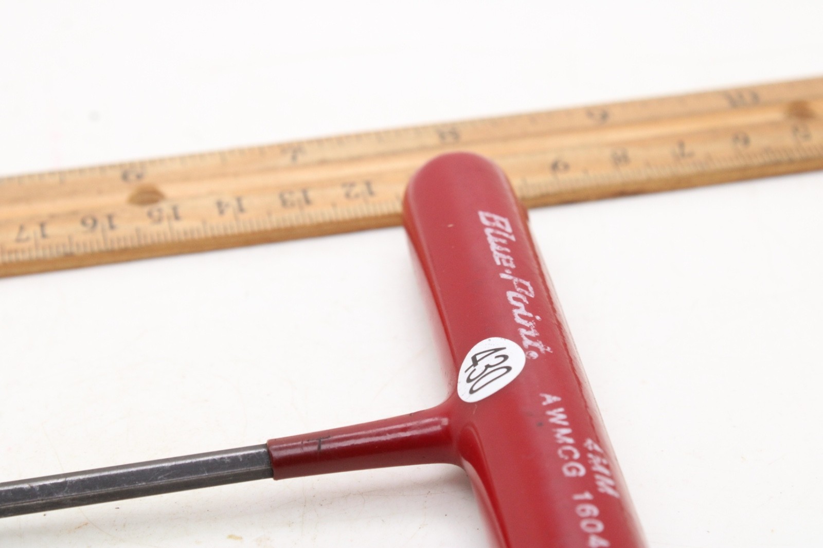 Blue-Point AWCG1604 4mm 6 Point Red Rubber Handle Hex Allen Key T Handle USA