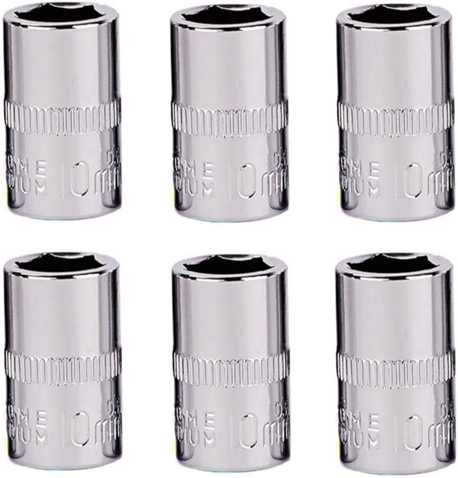 1/4 Inch Drive 10mm Chrome Vanadium Steel Socket Set 6 Point Shallow Well