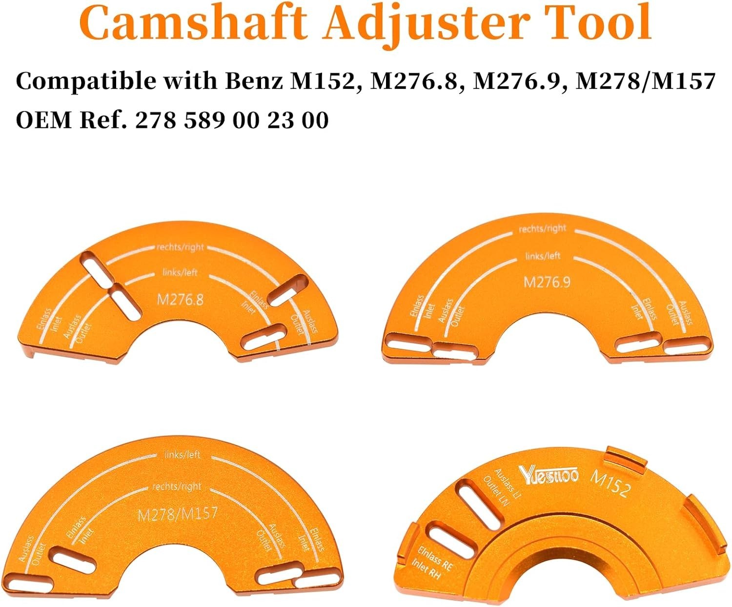 Camshaft Adjuster Tool Kit 4 Pcs, Compatible with Benz M152, M276.8, M276.9, …