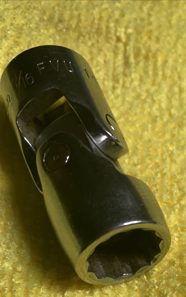 NO OWNER MARKS! Snap-on 3/8″ Drive FVU14 Swivel Socket 7/16″ 12-Pt