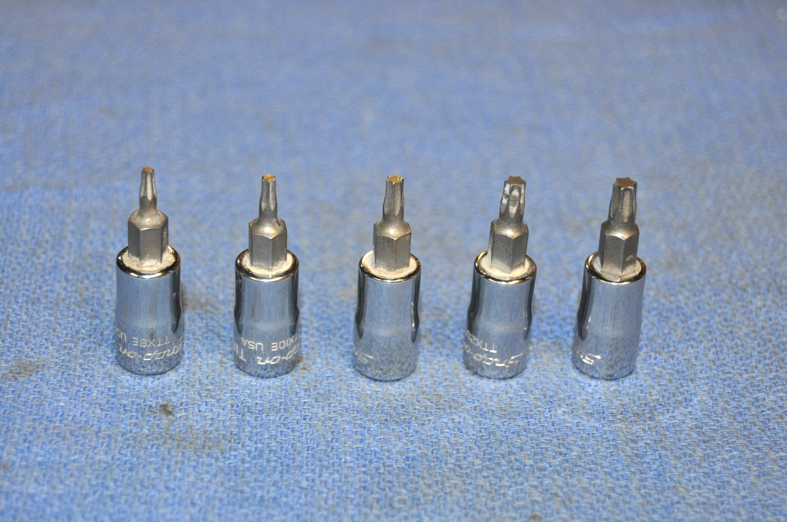 5 – Snap on 1/4″ drive Torx sockets T8, T10, T15, T20, T25 Made in USA