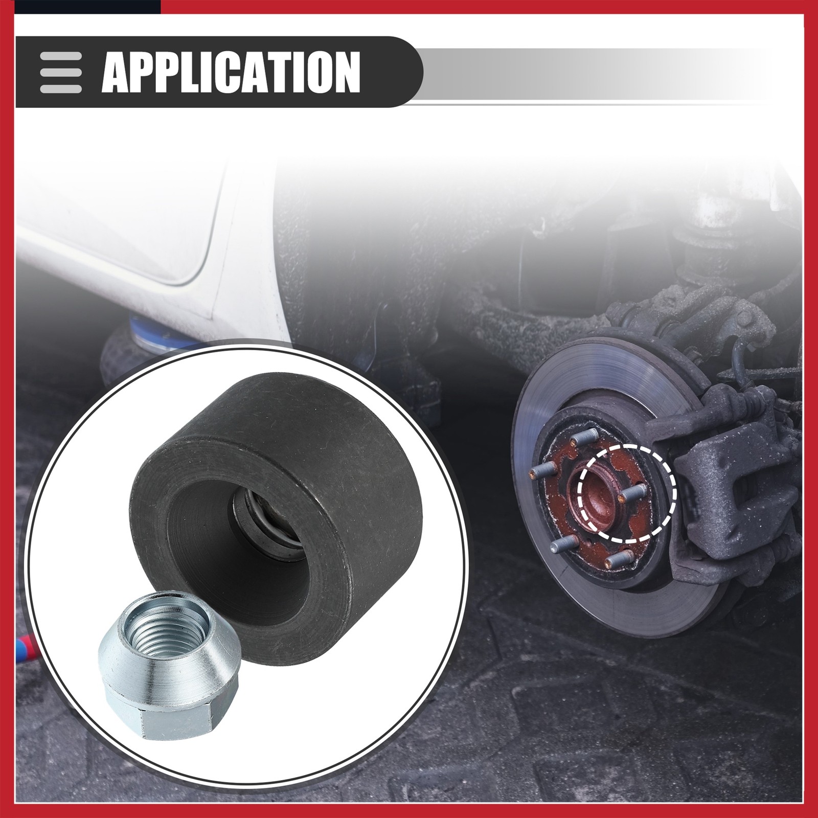Wheel Stud Installer Tire Studding Tool w/ Hex Wheel Lug Nuts Silver Tone New