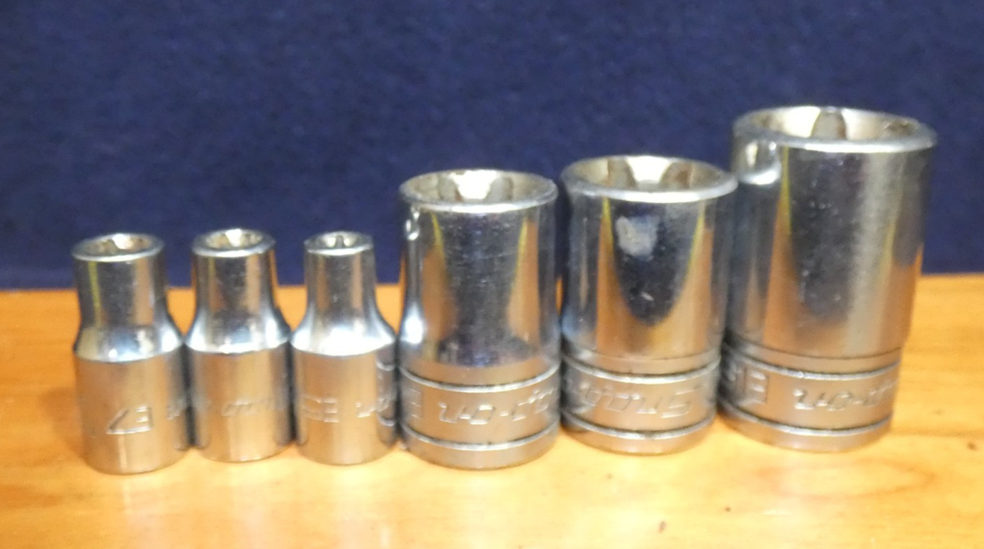 Snap On 6PC Combination Drive TORX Shallow Socket Set TLE and FLE
