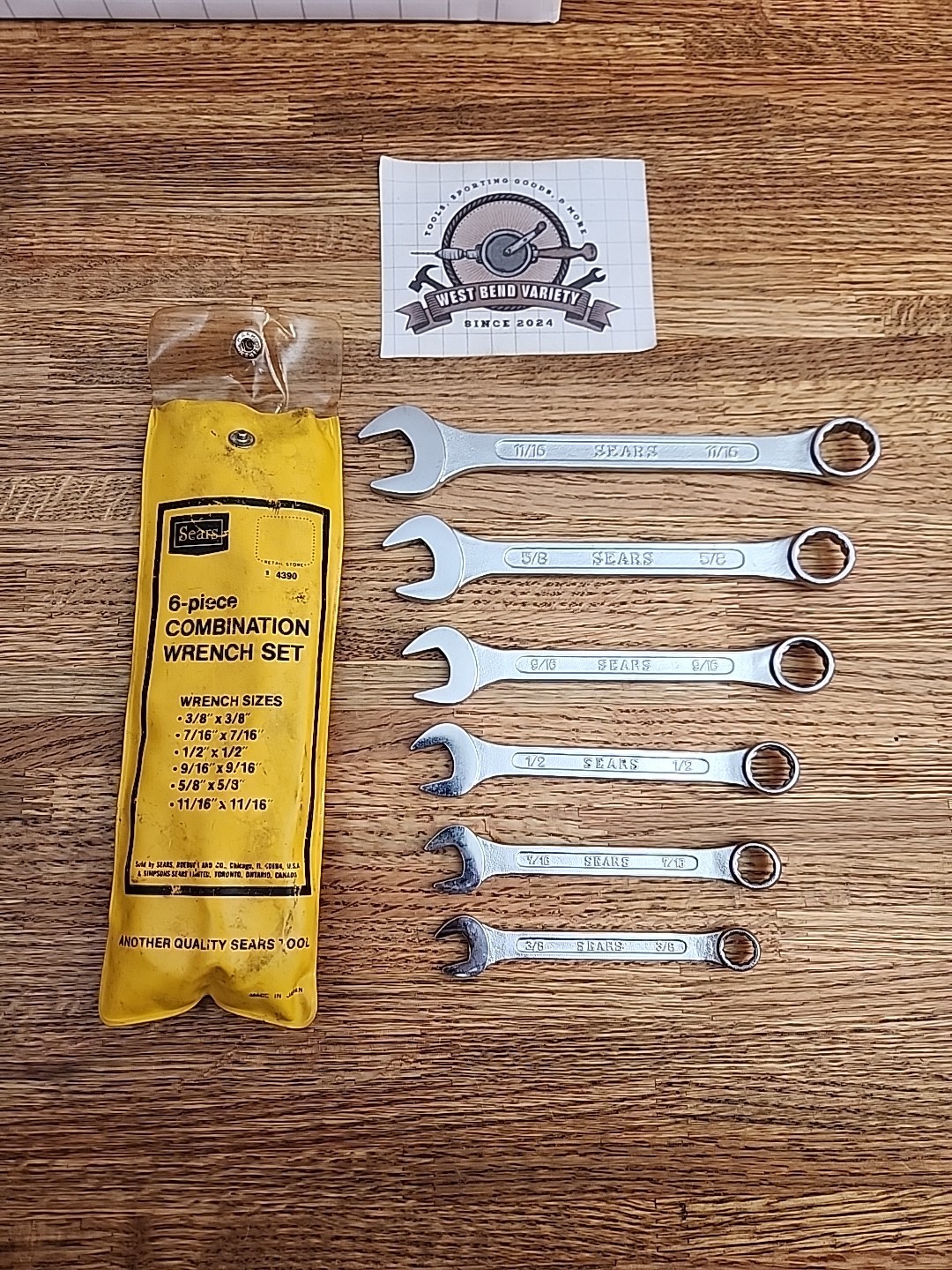 Vintage Sears 6pc SAE Wrench Set 4390