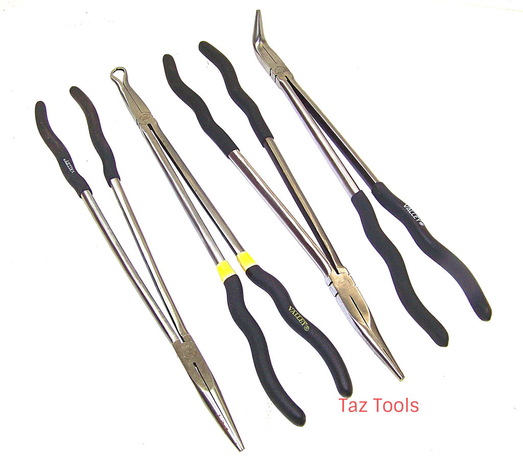 4 pcs 16″ Long Nose Plier set Straight Long Nose | 90° | 20° | Round End Plier