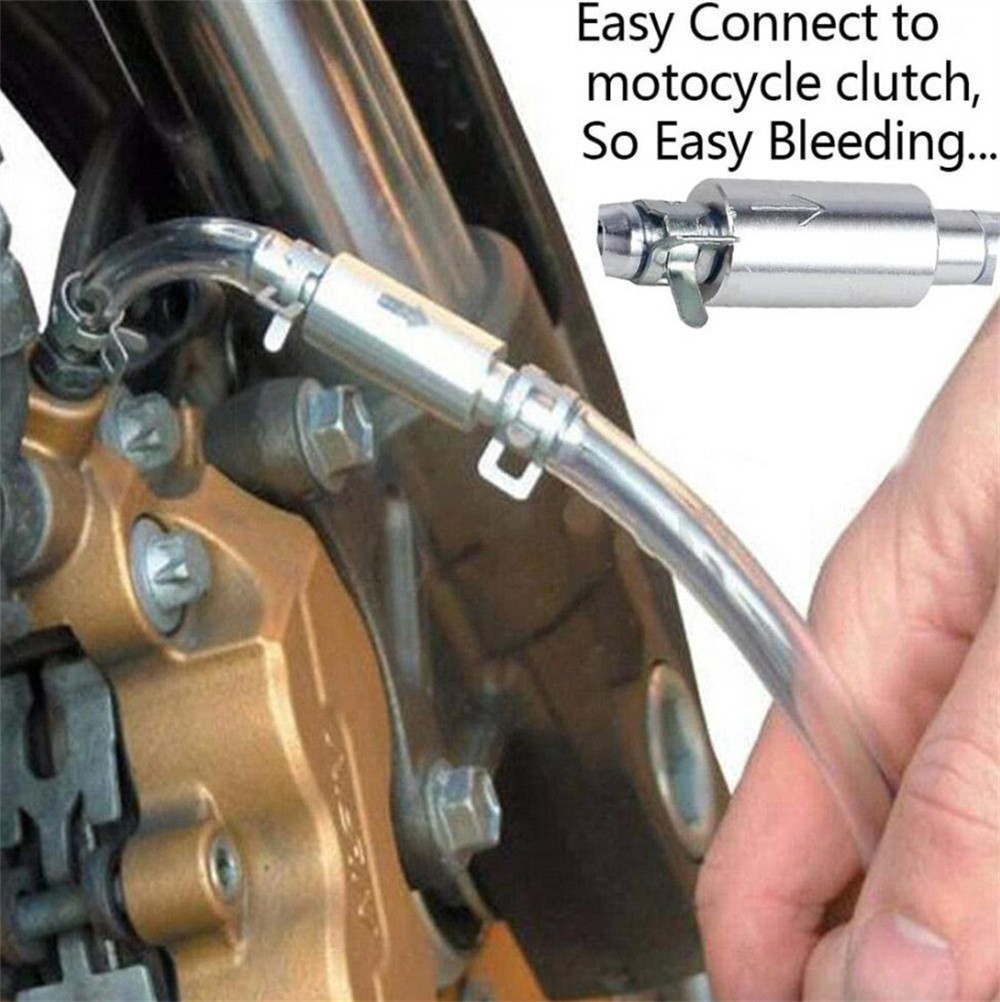 2x Car Motorcycle Clutch Brake Bleeder Hose One Way Valve Tube Bleeding Tool Set