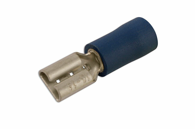 Connect 30172 Female Fully Ins. Push-On 4.8mm Blue Pk 100