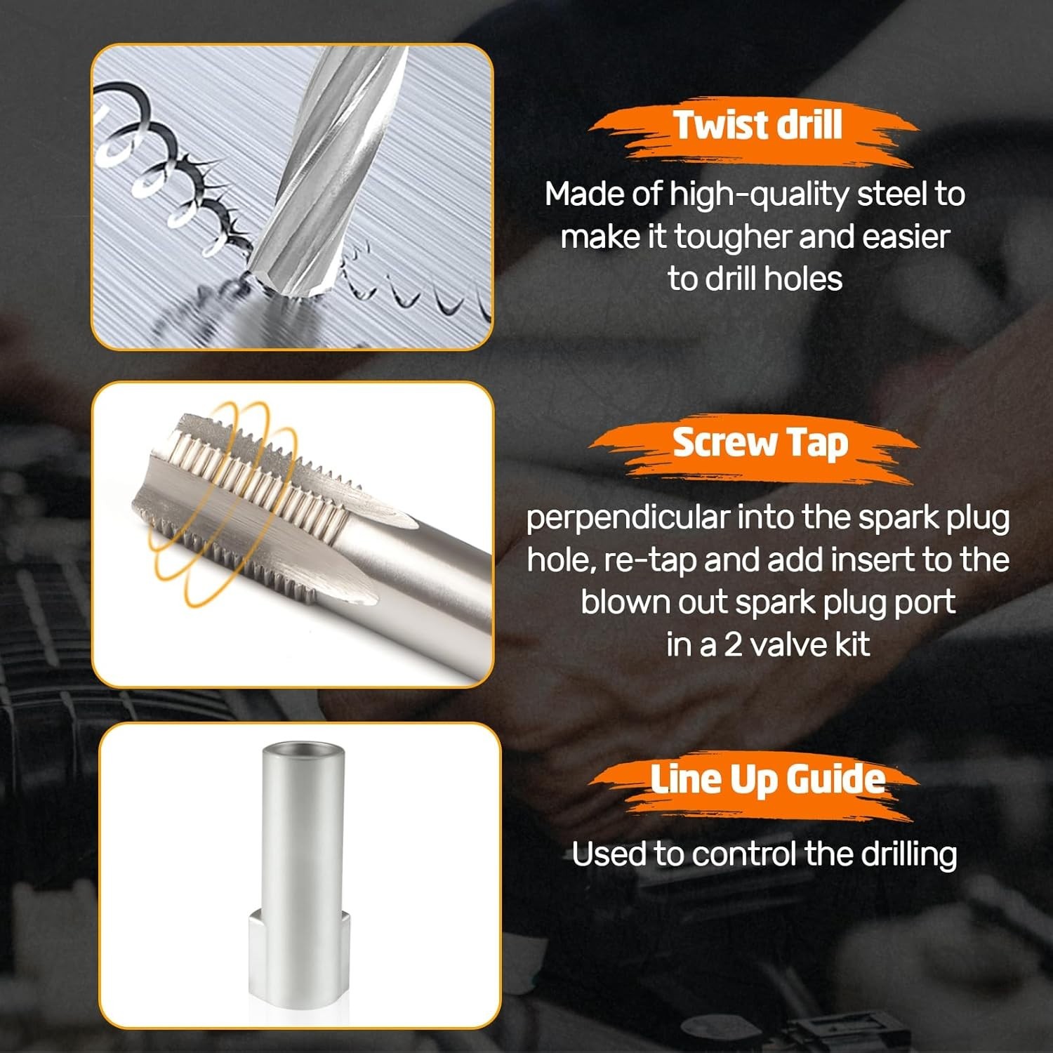 38900 Two Valve Triton Tool Kit Repair System Spark Plug Thread Repair Kit for..