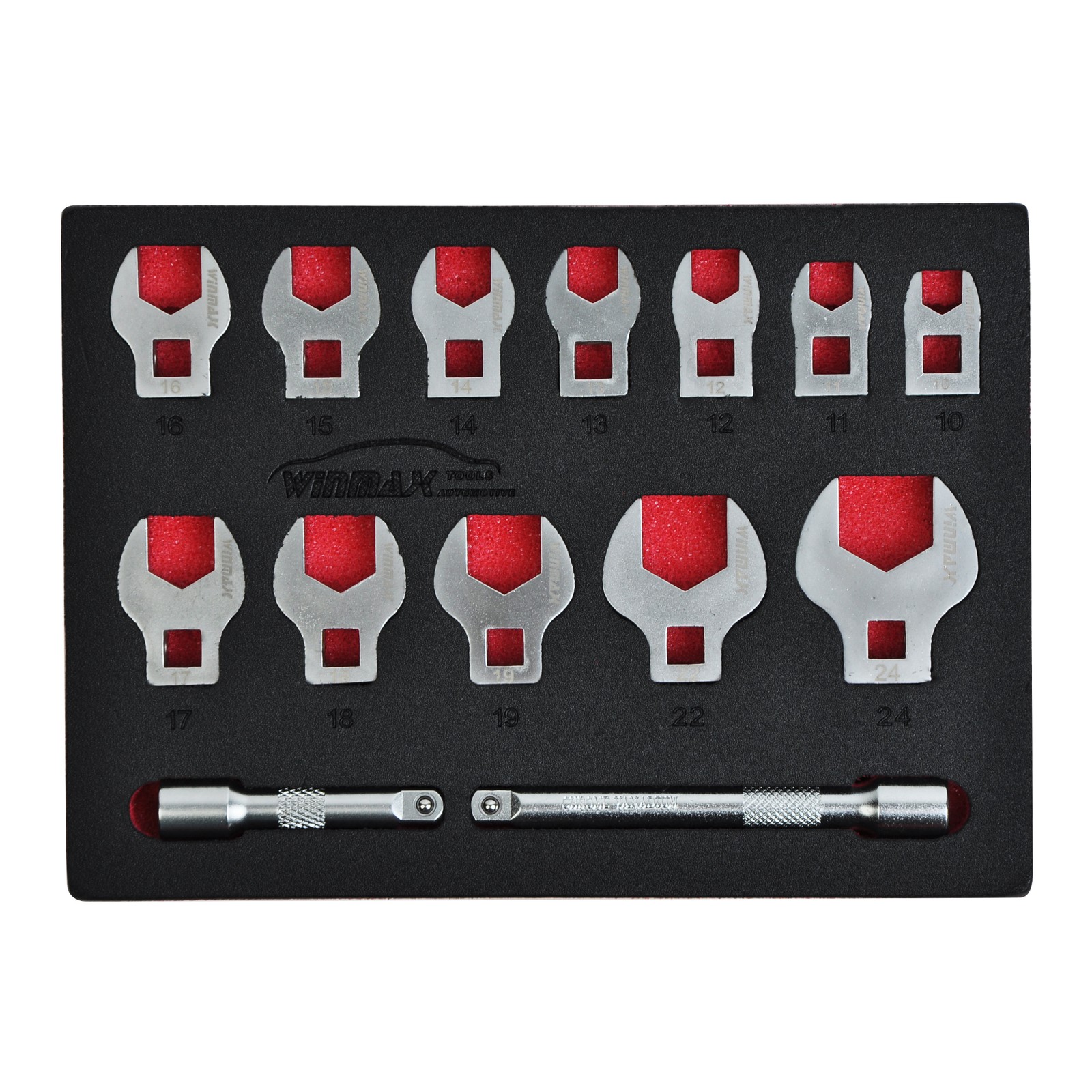 14pcs Crows Foot Wrench Set, 3/8″ Drive Flare Nut Crowfoot Wrench Kit 10-24mm V#