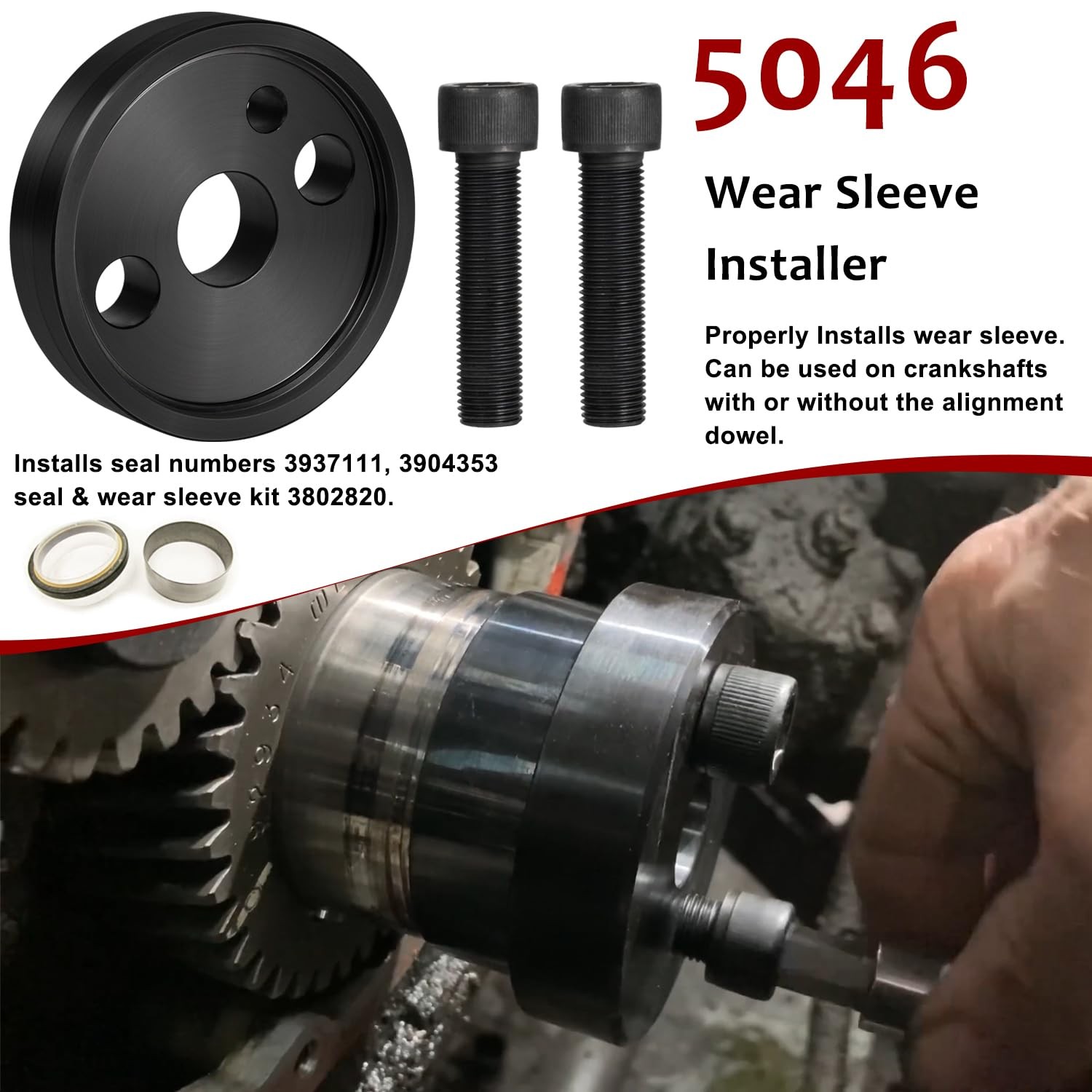 5046 & 1338 Front Crankshaft Seal Installation Tool for Cummins 3.9L 5.9L 6.7L