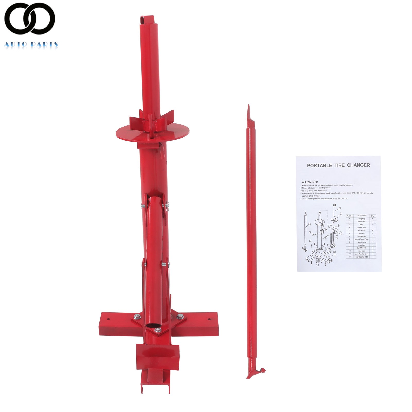 Manual Tire Changer For 8″ to 16″ Tires Portable Hand Bead Breaker Mounting Tool