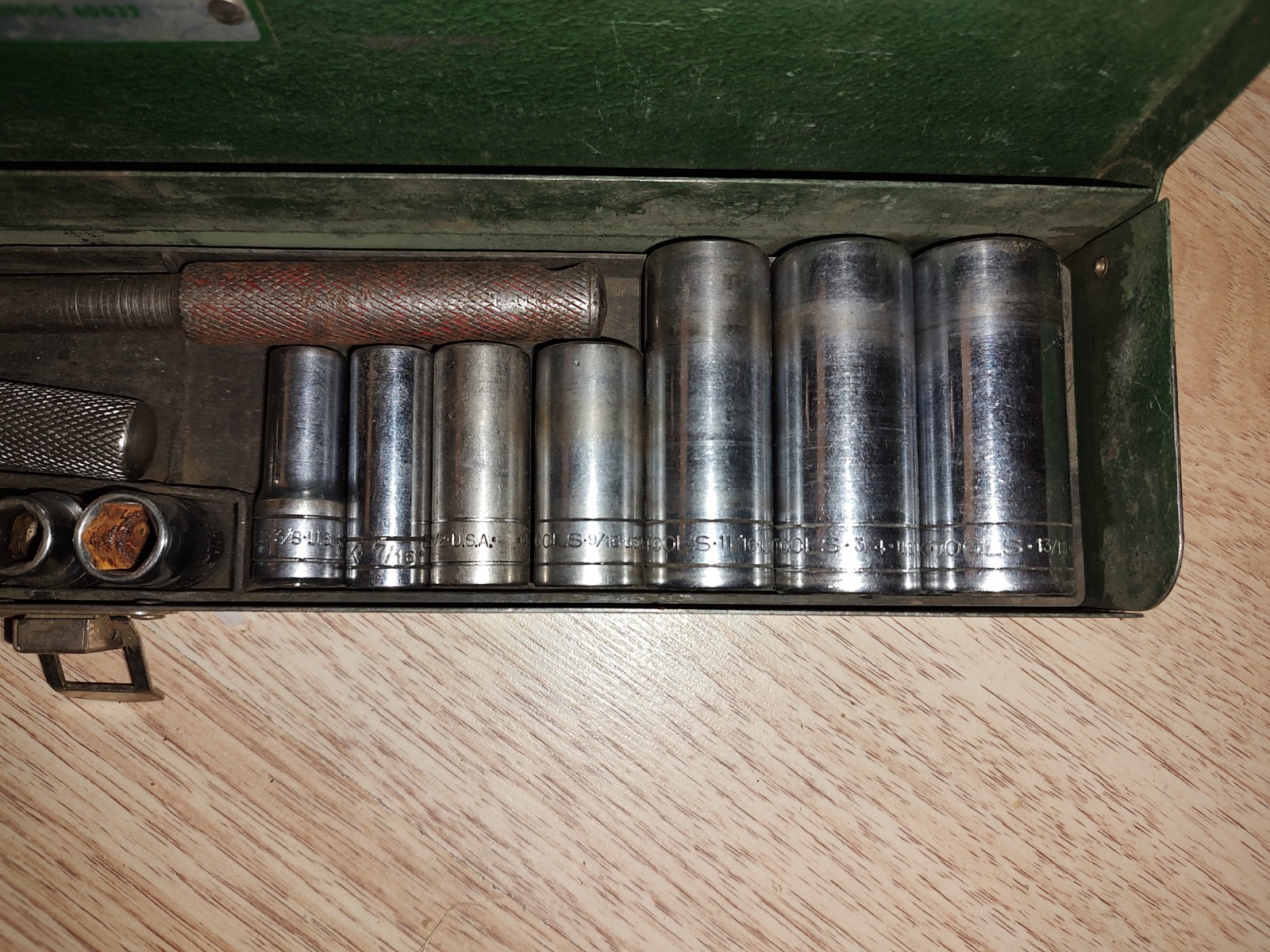 Vintage SK TOOLS 3/8″ Drive Socket Set 18pc W/ Metal Box USA S-K