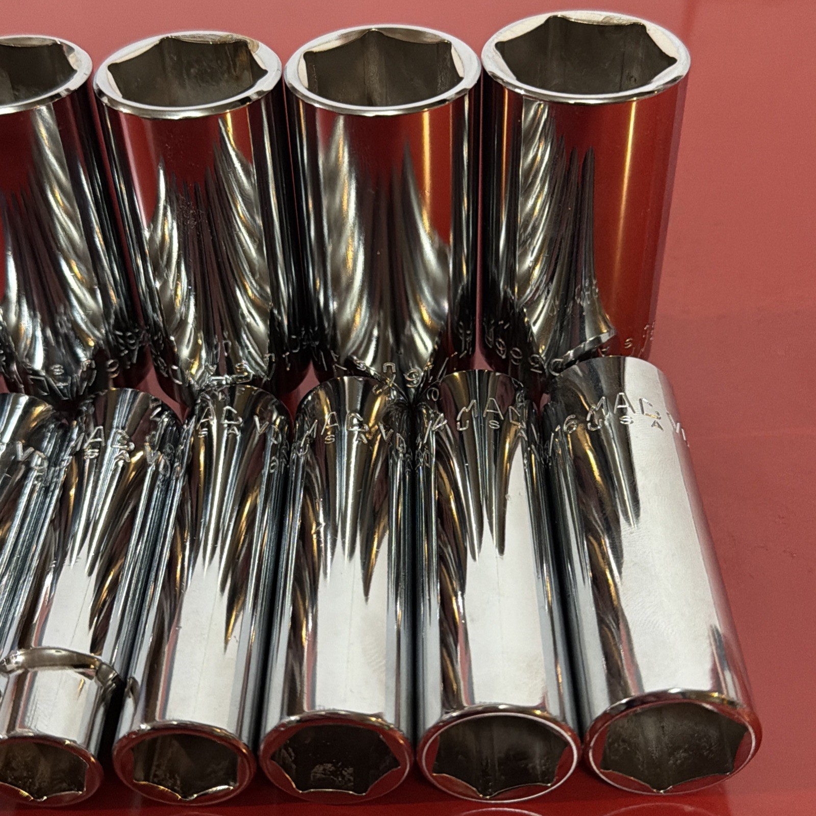 Mac Tools SAE Deep Socket Set 1/2” Drive 6pt 7/16” to 1-1/8” SVD126TR NEW READ!