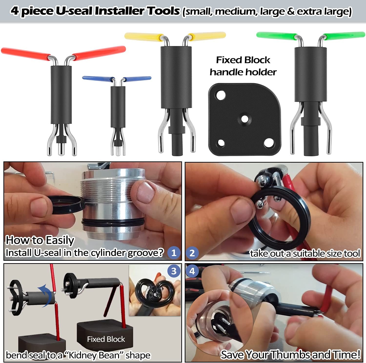 Hydraulic Cylinder Repair Tools Rod Gland Wrench Seal Installer for Skid Steers.
