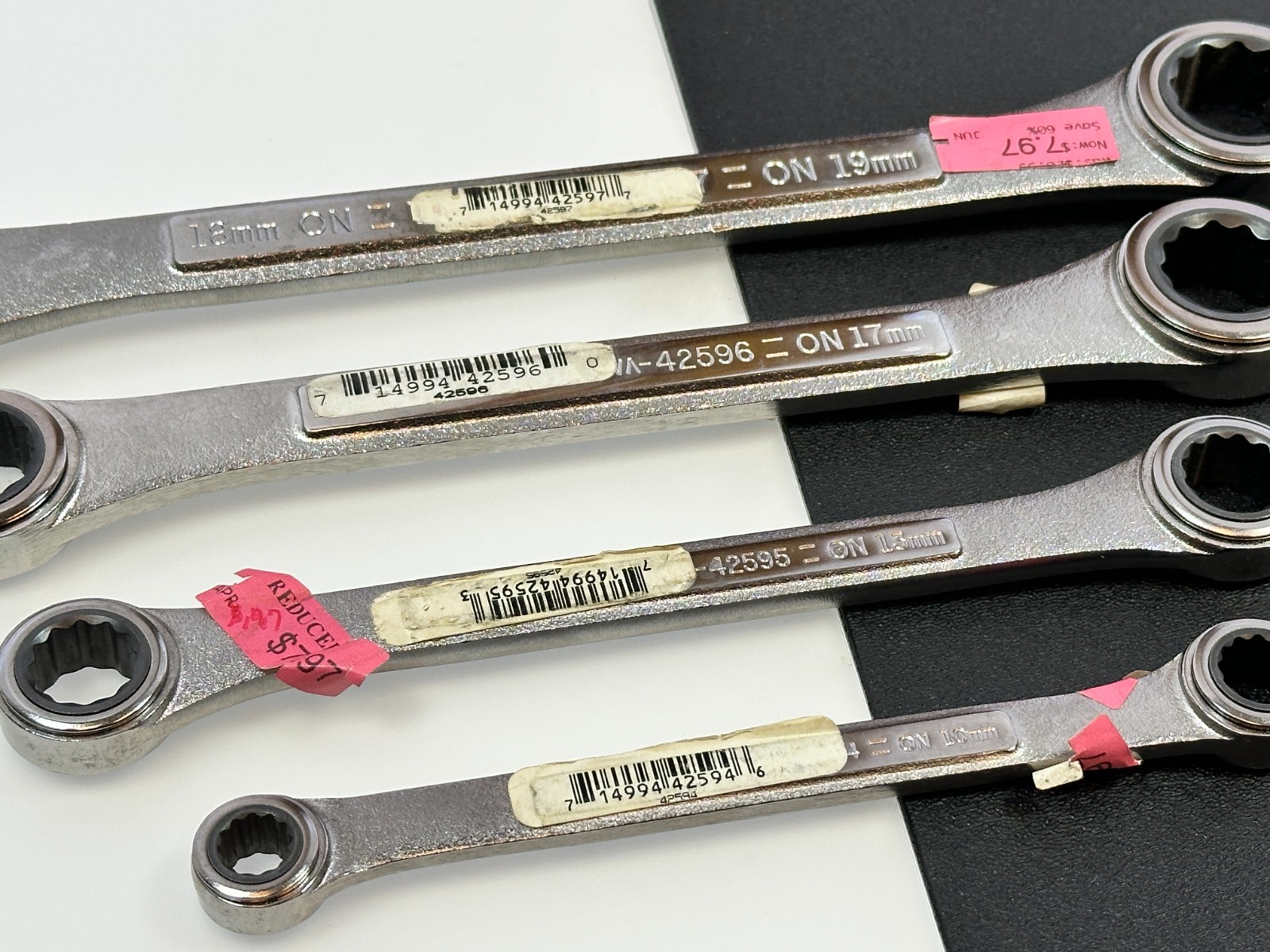 Craftsman USA 42447 Metric 8-19mm Double Box End Ratcheting Wrench Set, NOS Rare