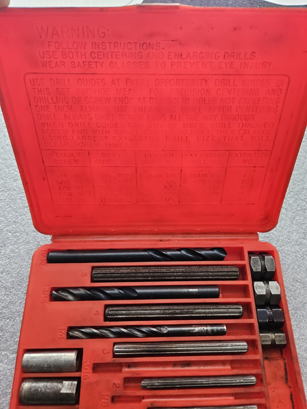 Snap On Blue Point Screw 1020 Extractor Set 1020 Screw Extractor Set