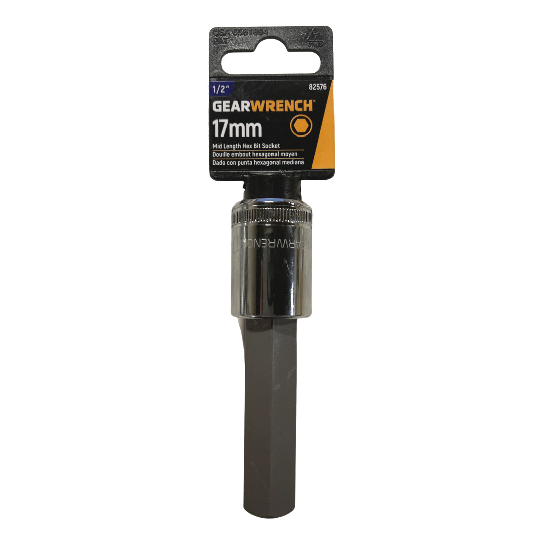 GearWrench 1/2″ Drive 17mm Mid Length Hex Bit Socket 82576