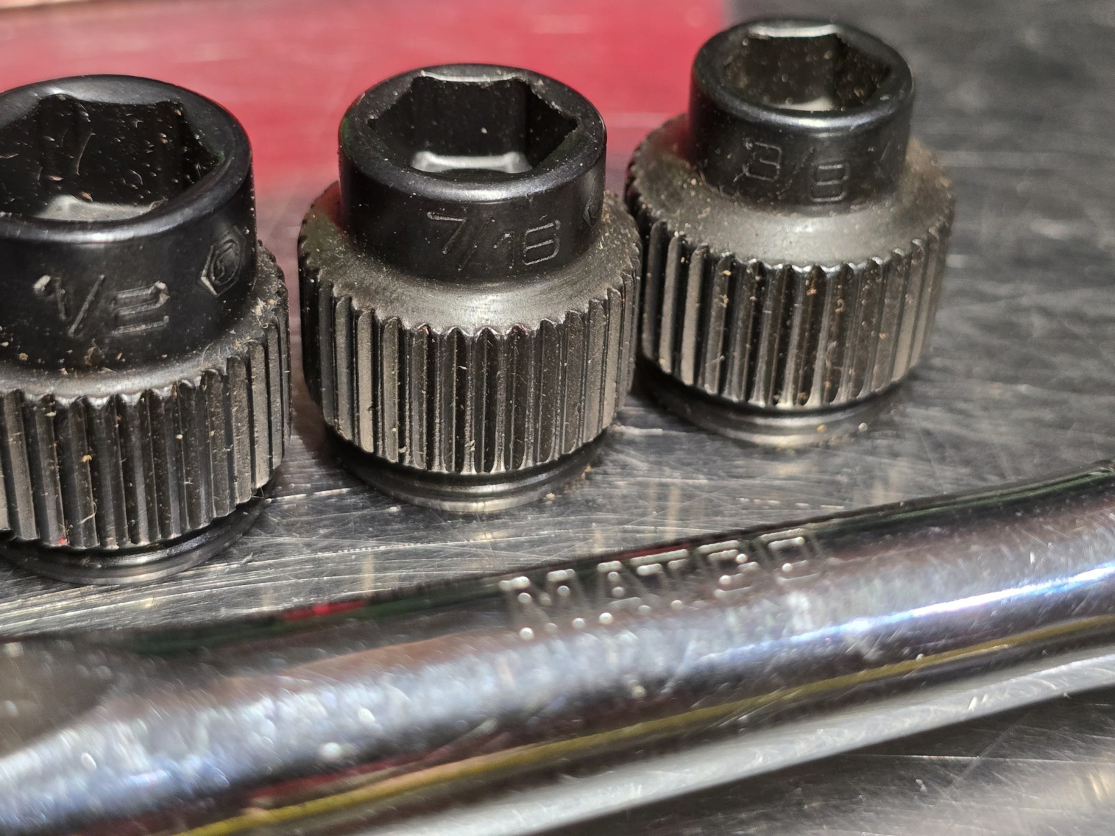 MATCO TOOLS MILTARY PASSTHTOUGH RATCHET AND SOCKET SET SAE. BIT DRIVER INCLUDED