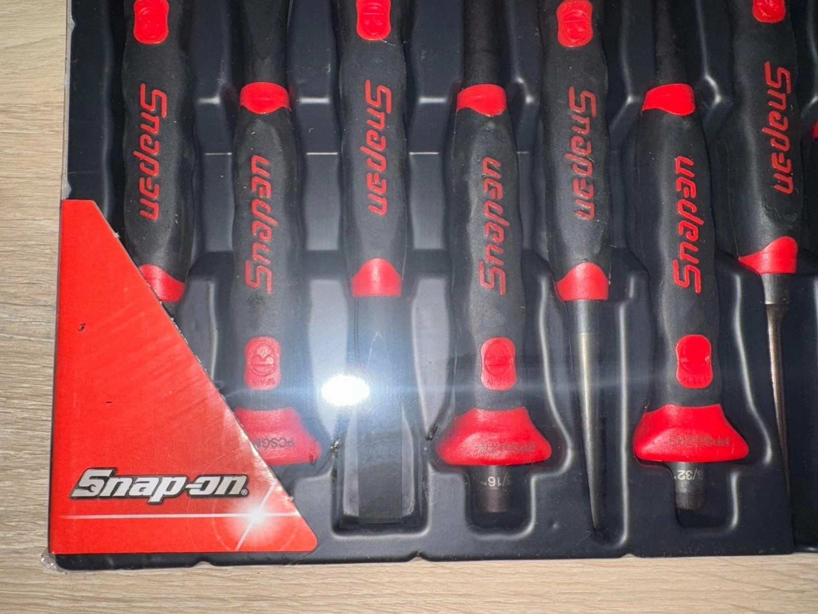 New Snap-on™ 10-pc Red Soft Grip Punch & Chisel Set PPCSG710