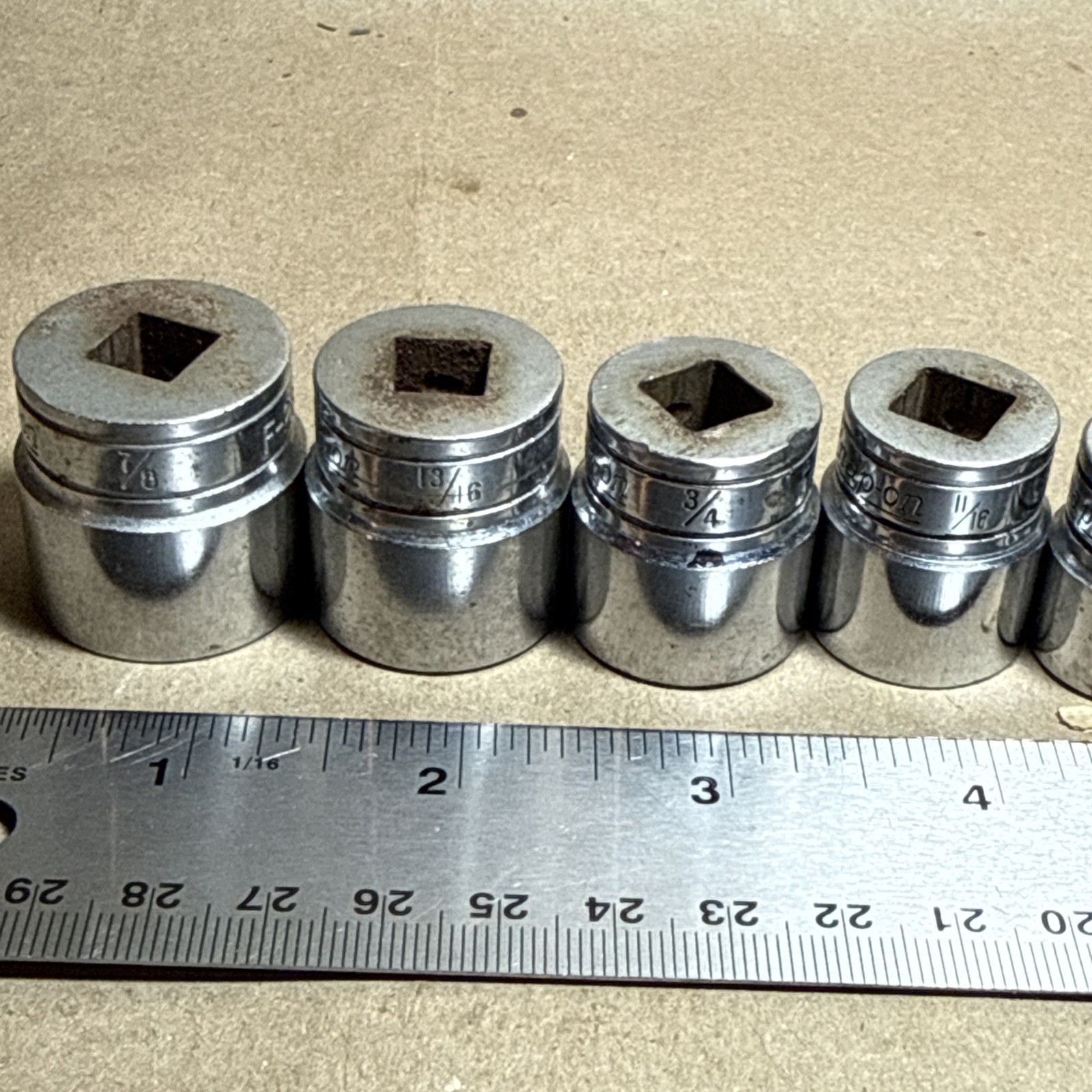 Lot 9 Snap On Sockets 3/8″ Drive Plus Swivel F-281 Through F-141,FS-101