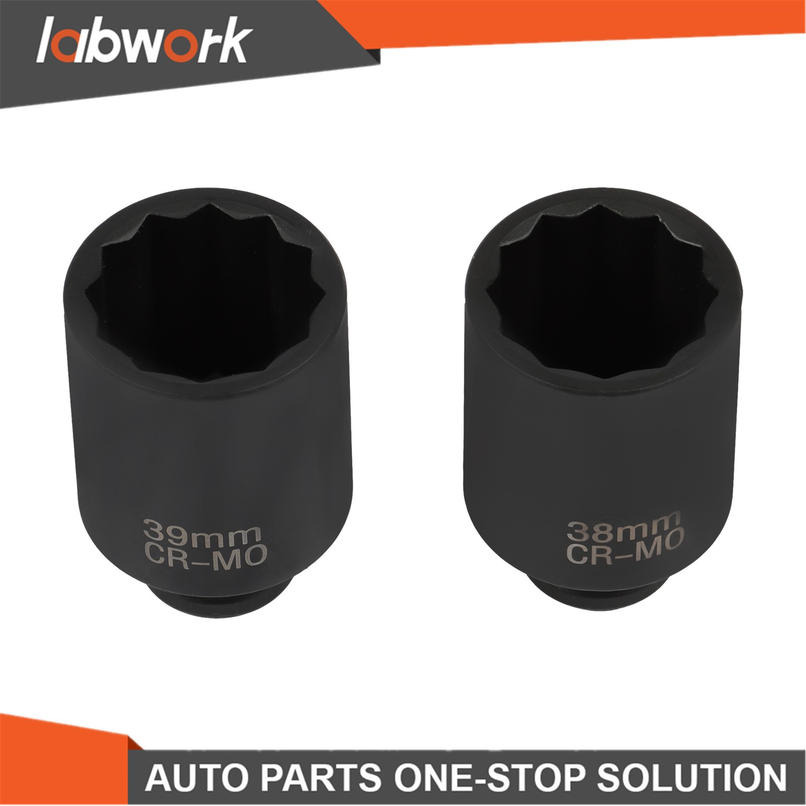 Labwork 8PCS 1/2″ Drive Deep Spindle Axle Nut Impact Socket Set 29-39mm 12 Point