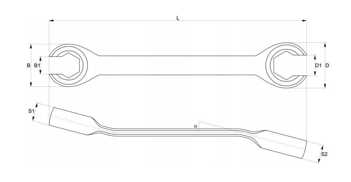 Yato Professional Heavy Duty Flare Nut Wrench Spanner Set 8sizes 8-17mm YT-0143
