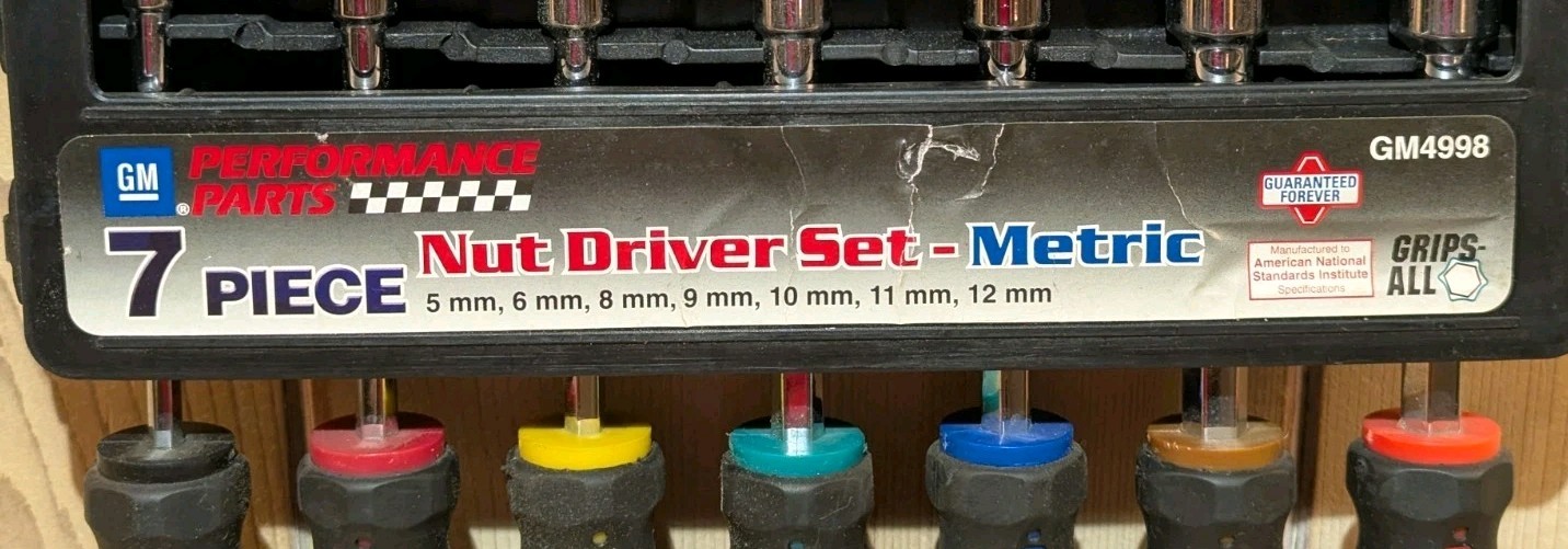 GM Performance Parts 7 Piece Metric Nut Driver Set GM4998 New In Package
