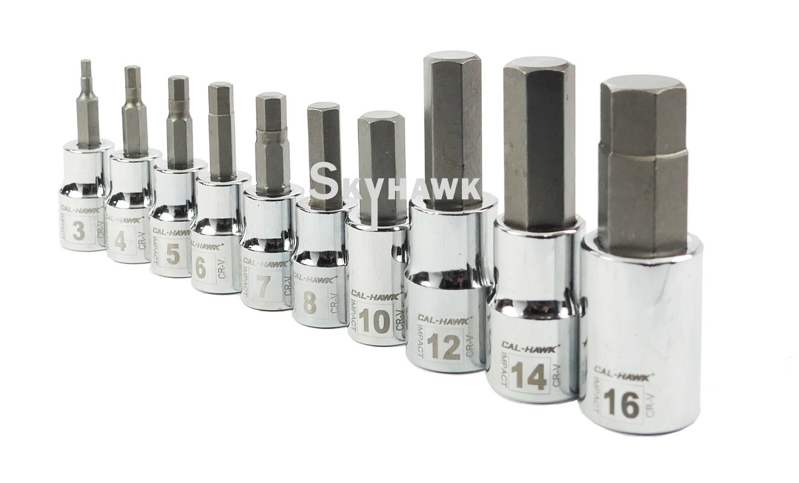 10pc Drop Forged Metric 3/8″ & 1/2″ Drive Hex Key Allen Head Socket Bit Set CR-V
