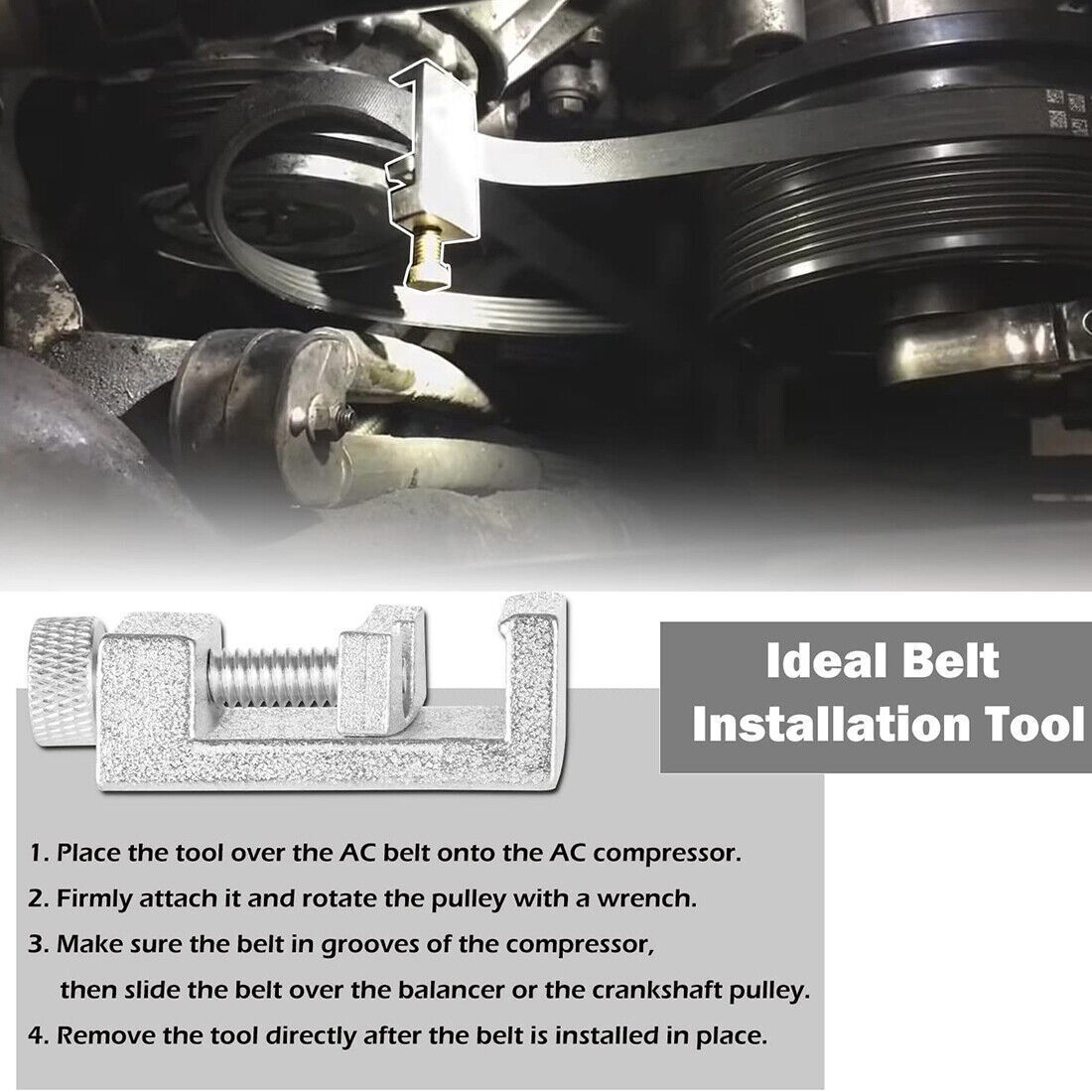 3458 A/C Belt Installation Tool Compatible for BMW N62&Mini W17 A/C Belt 641040