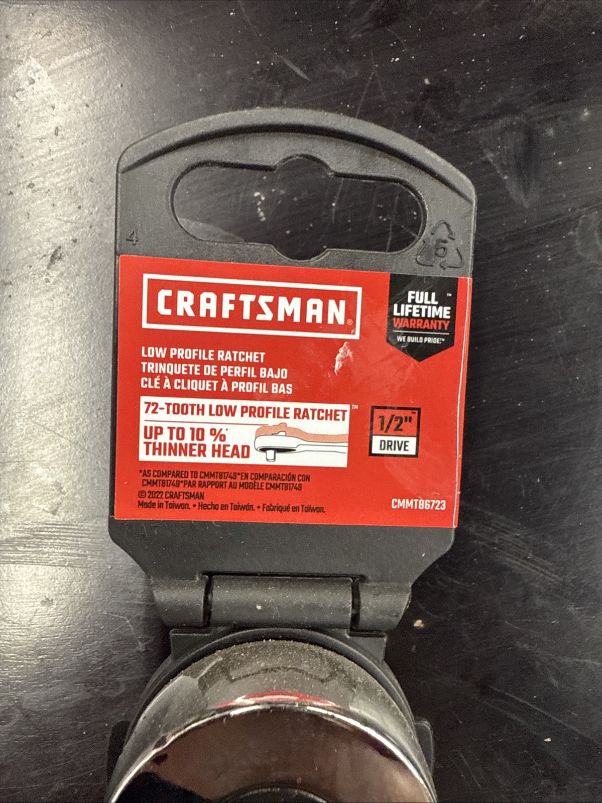 Craftsman CMMT86723 1/2″ Dr Low Profile 72 Tooth Full Polish Ratchet New