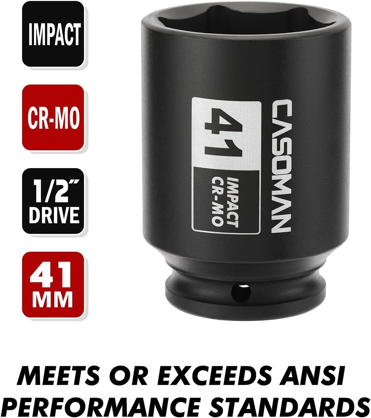 Chrome Molybdenum 1/2″ Drive Deep Impact Socket for Easy Axle Nut Installation