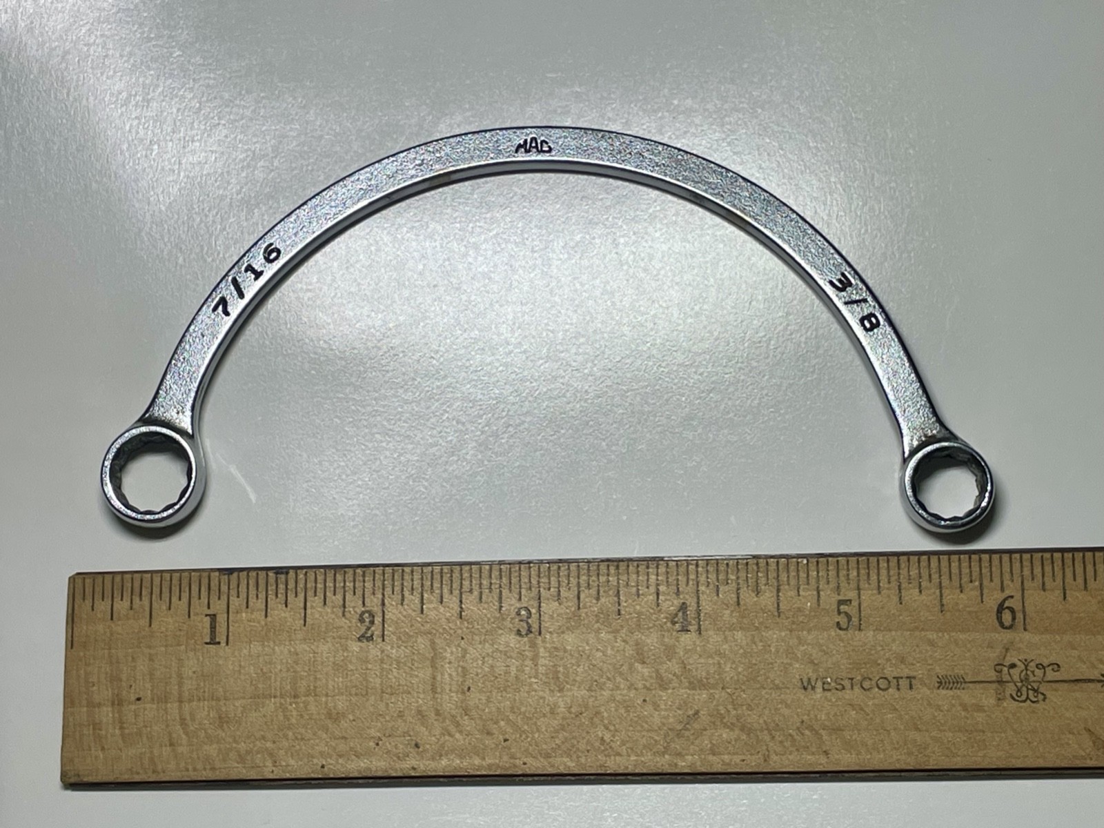 MAC Tools 7/16″ x 3/8″ Half Moon 12 Point Box End Obstruction Wrench HM1214 USA