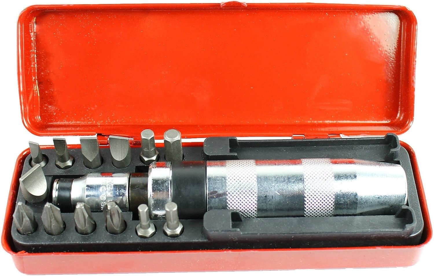 14 Pc 1/2″ Heavy Duty Impact Screwdriver Driver Set SAE Reversible w/ Metal Case