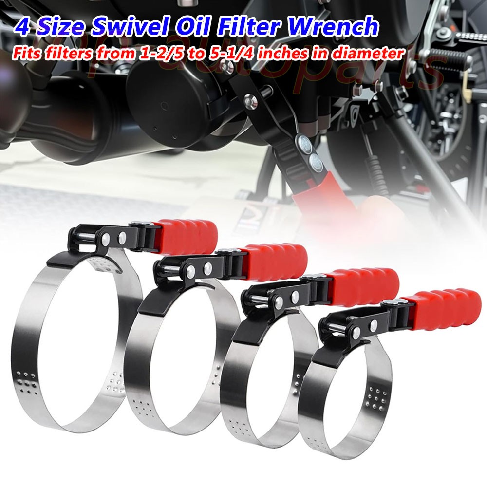 SPARKWHIZ Oil Filter Wrench Oil Filter Removal Tool Set 2-3/4″ – 5-1/4″ 4 Sizes
